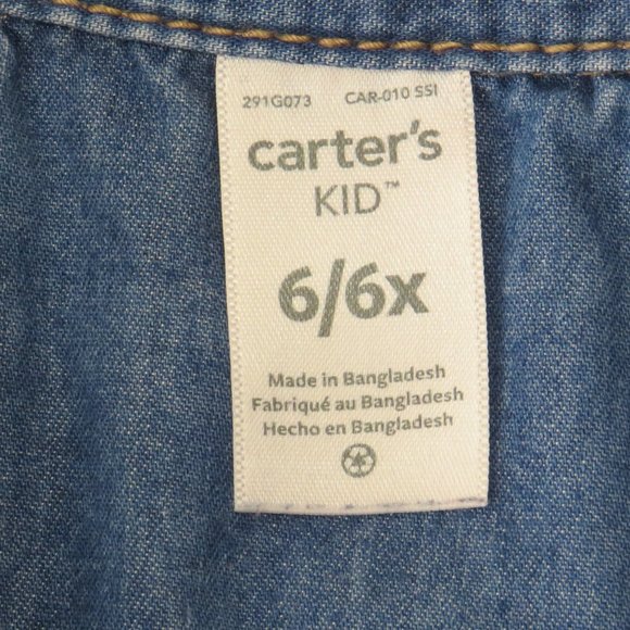 Carter's‎ Kid Youth Long Sleeve, Half Button-Up Dress Size 6X - Picture 5 of 11